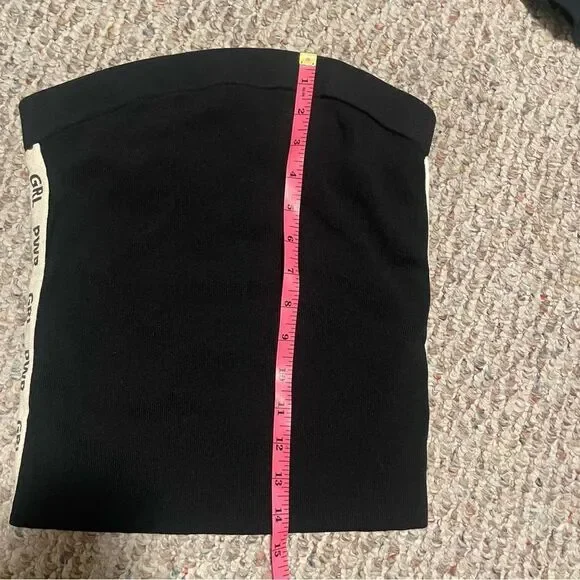 Marled x Olivia Culpo Printed Tape Tube Top in Black- Size XS - Picture 7 of 8